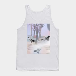 Pink watercolour bamboo and chinese koi carp Tank Top